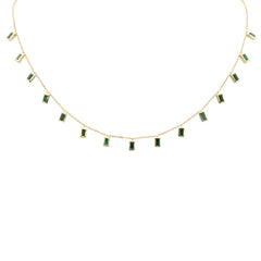 GEMSTONE CLOSEOUT!   1.74ct G SI 14K Yellow Gold Emerald Dangling Gemstone Necklace 16+2" Ext
