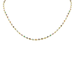 SPECIAL! 3.59ct G SI 14K Yellow Gold Multi Color Gemstone Necklace 16"Long