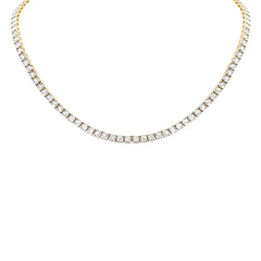 SPECIAL! 3.45ct G SI 14K Yellow Gold Diamond Miracle Tennis Necklace 14 + 3" Ext
