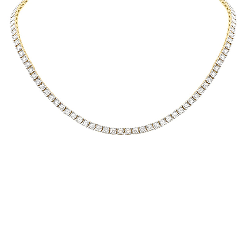 SPECIAL! 3.45ct G SI 14K Yellow Gold Diamond Miracle Tennis Necklace 14 + 3" Ext