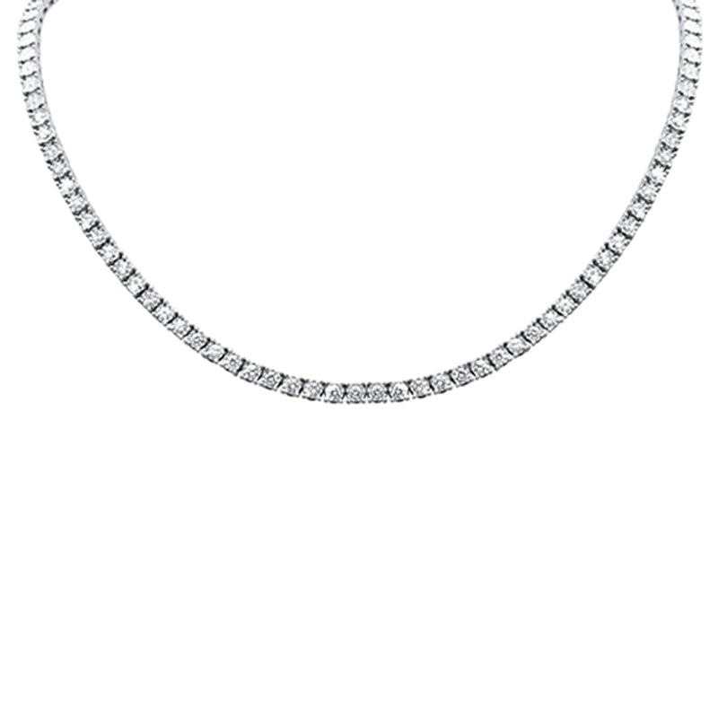 SPECIAL!  3.98ct G SI 14K White Gold Diamond Miracle Setting Tennis Necklace 14 + 3" Ext