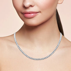 SPECIAL!  3.98ct G SI 14K White Gold Diamond Miracle Setting Tennis Necklace 14 + 3" Ext
