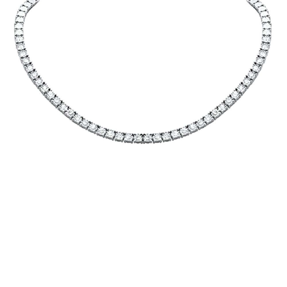 SPECIAL!  5.47ct G SI 14K White Gold Miracle Setting Round Diamond Tennis Necklace 14" + 2" Ext