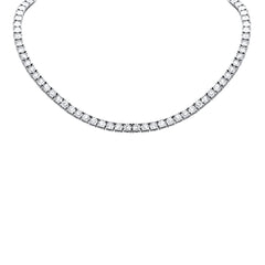 SPECIAL!  5.47ct G SI 14K White Gold Miracle Setting Round Diamond Tennis Necklace 14" + 2" Ext