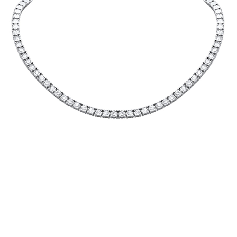 SPECIAL!  5.47ct G SI 14K White Gold Miracle Setting Round Diamond Tennis Necklace 14" + 2" Ext