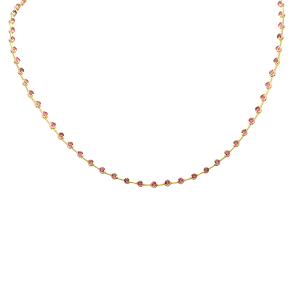 SPECIAL! 2.93ct G SI 14K Yellow Gold Pink Tourmaline Gemstone Necklace 16" Long