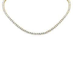 SPECIAL! 9.24ct G SI 14K Yellow Gold Diamond Round Tennis Necklace 12" + 4" Ext