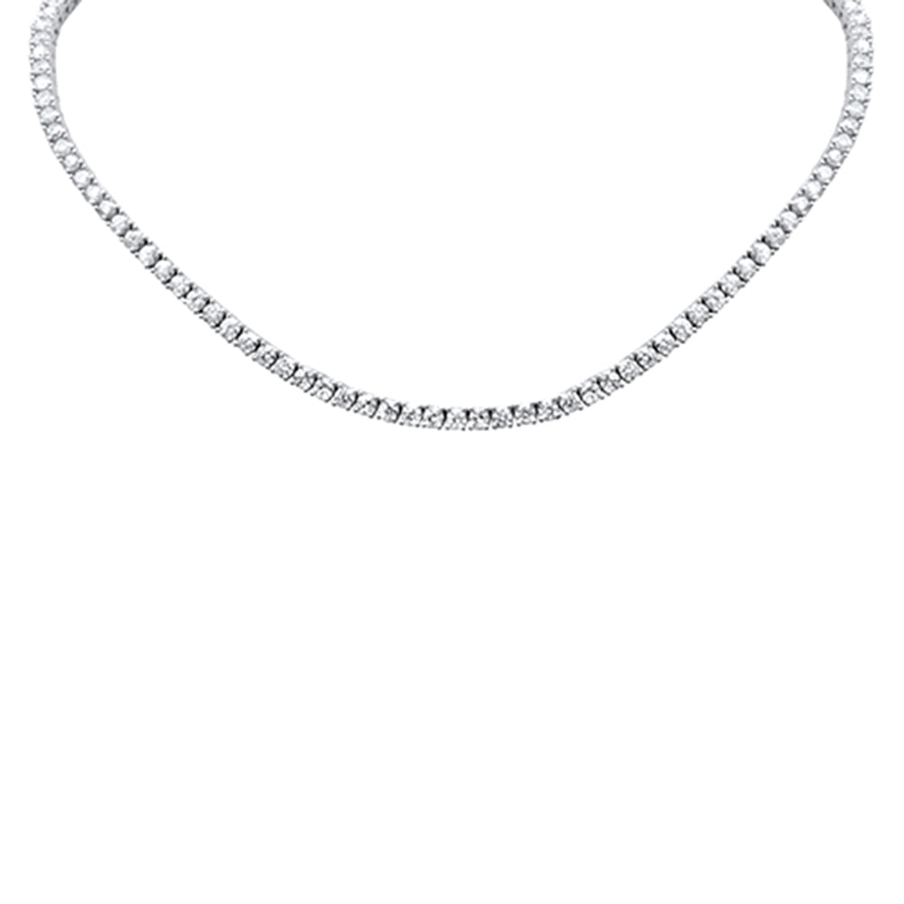 SPECIAL! 9.36ct G SI 14K White Gold Round Diamond Tennis Necklace 12" + 4" Ext
