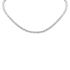 SPECIAL! 9.36ct G SI 14K White Gold Round Diamond Tennis Necklace 12" + 4" Ext