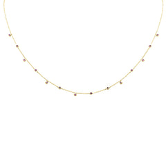 SPECIAL! .32ct G SI 14K Yellow Gold Pink Sapphire Gemstone Necklace 18" Long