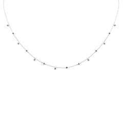 SPECIAL! .31ct G SI 14K White Gold Pink Sapphire Gemstone Necklace 18" Long