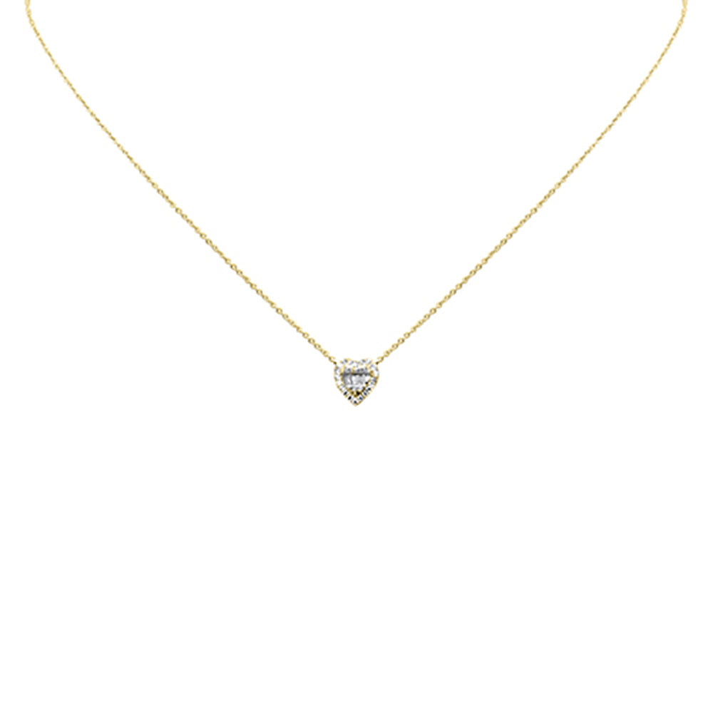 SPECIAL! .18ct G SI 14K Yellow Gold Diamond Heart Shaped Pendant Necklace 16" + 2" Ext