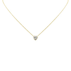 SPECIAL! .18ct G SI 14K Yellow Gold Diamond Heart Shaped Pendant Necklace 16" + 2" Ext