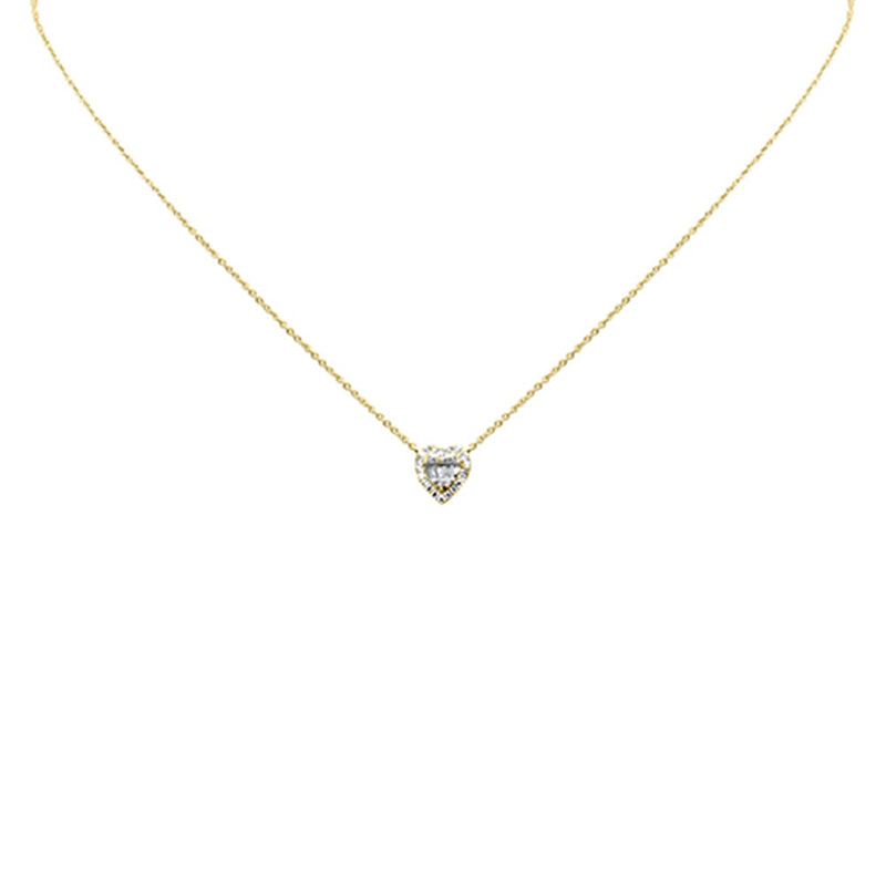 SPECIAL! .18ct G SI 14K Yellow Gold Diamond Heart Shaped Pendant Necklace 16" + 2" Ext