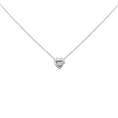 SPECIAL! .18ct G SI 14K White Gold Diamond Heart Shaped Pendant Necklace 16" + 2" Ext
