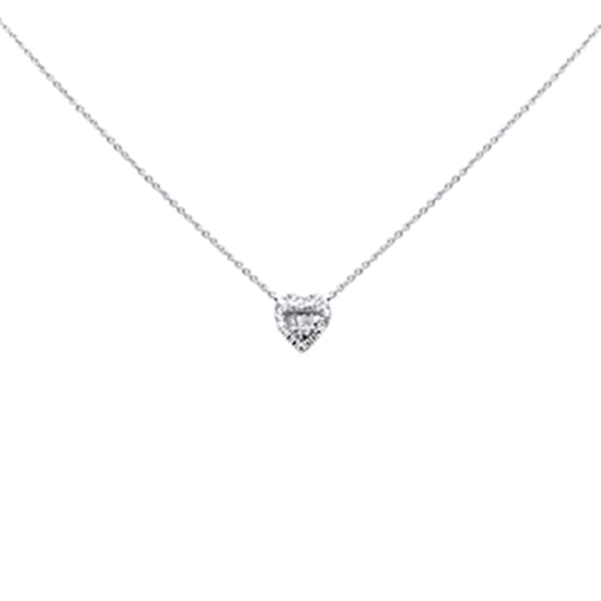 SPECIAL! .18ct G SI 14K White Gold Diamond Heart Shaped Pendant Necklace 16" + 2" Ext