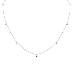 DIAMOND CLOSEOUT!  .18ct G SI 14K White Gold Multi Color Gemstone Necklace 18" Long