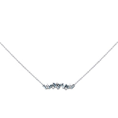 SPECIAL!  .83ct G SI 14K White Gold Diamond Aquamarine Gemstone Necklace 16+"Long