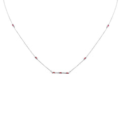 SPECIAL! .45ct G SI 14K White Gold Pink Tourmaline Gemstone Necklace 18"Long