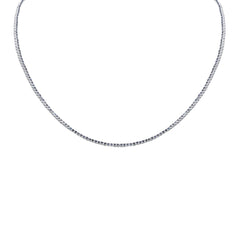 SPECIAL! 2.22ct G SI 14K White Gold Blue Sapphire Tennis Necklace 12+4" Ext