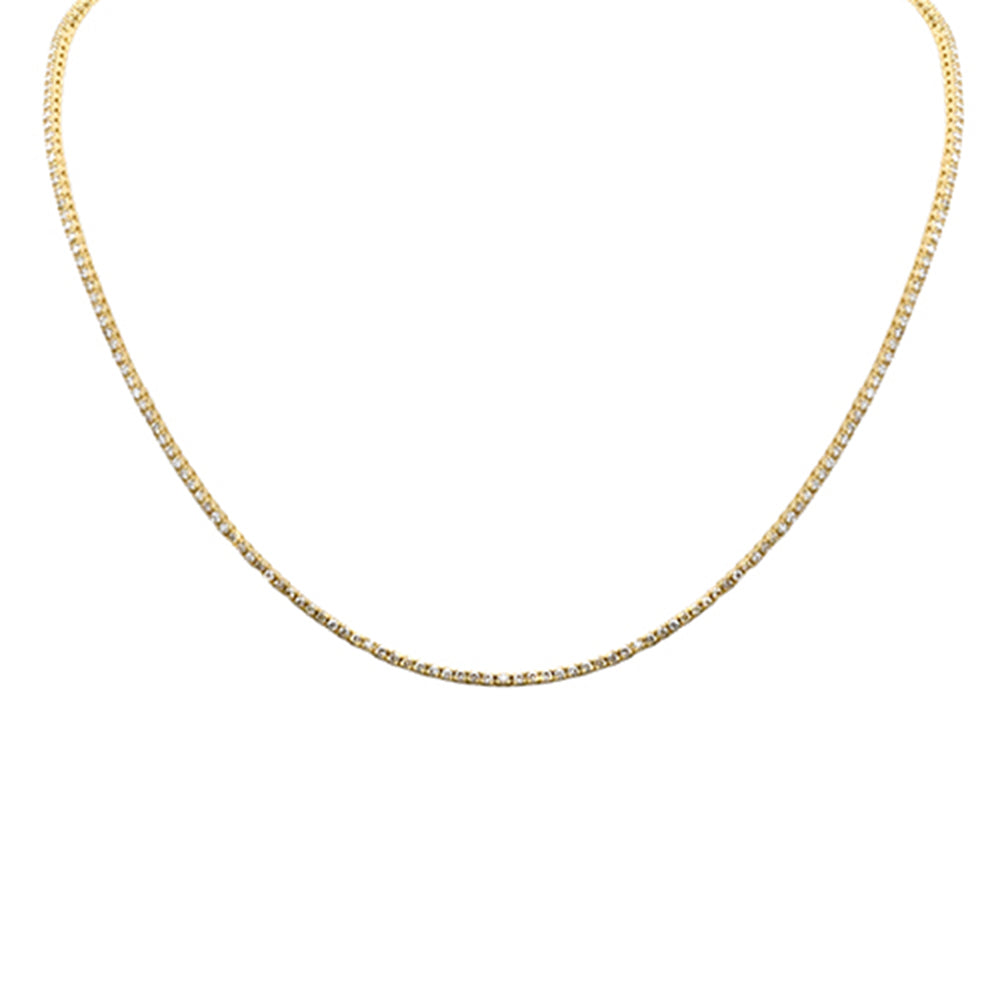 SPECIAL! 1.98ct  G SI 14K Yellow Gold Round Diamond Tennis Necklace 14+2" Ext
