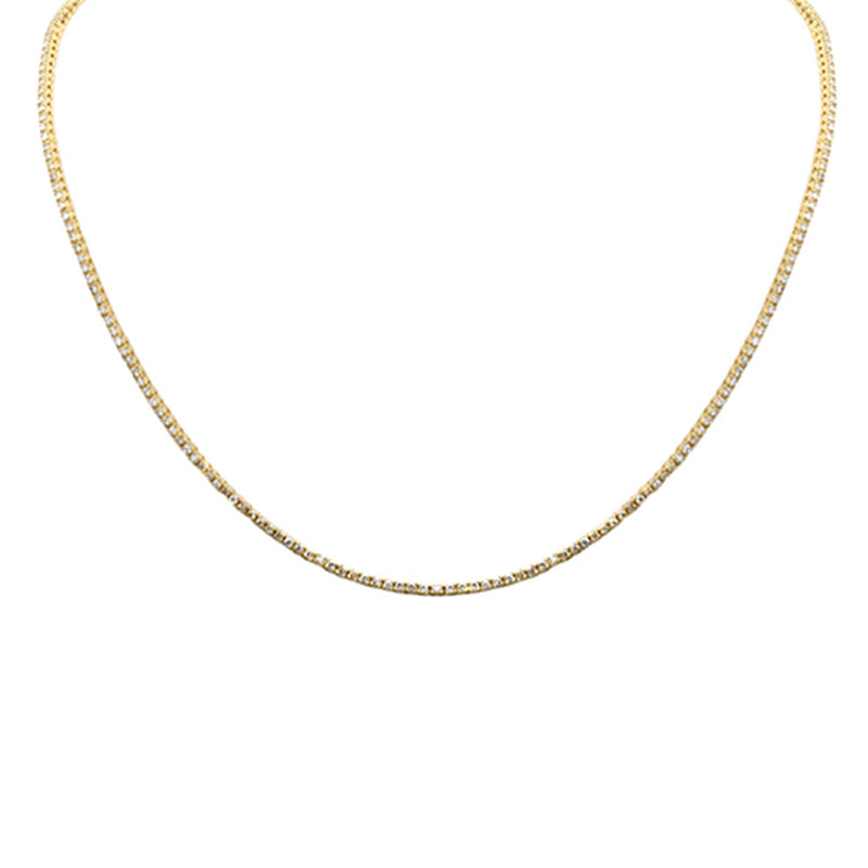 SPECIAL! 1.98ct  G SI 14K Yellow Gold Round Diamond Tennis Necklace 14+2" Ext