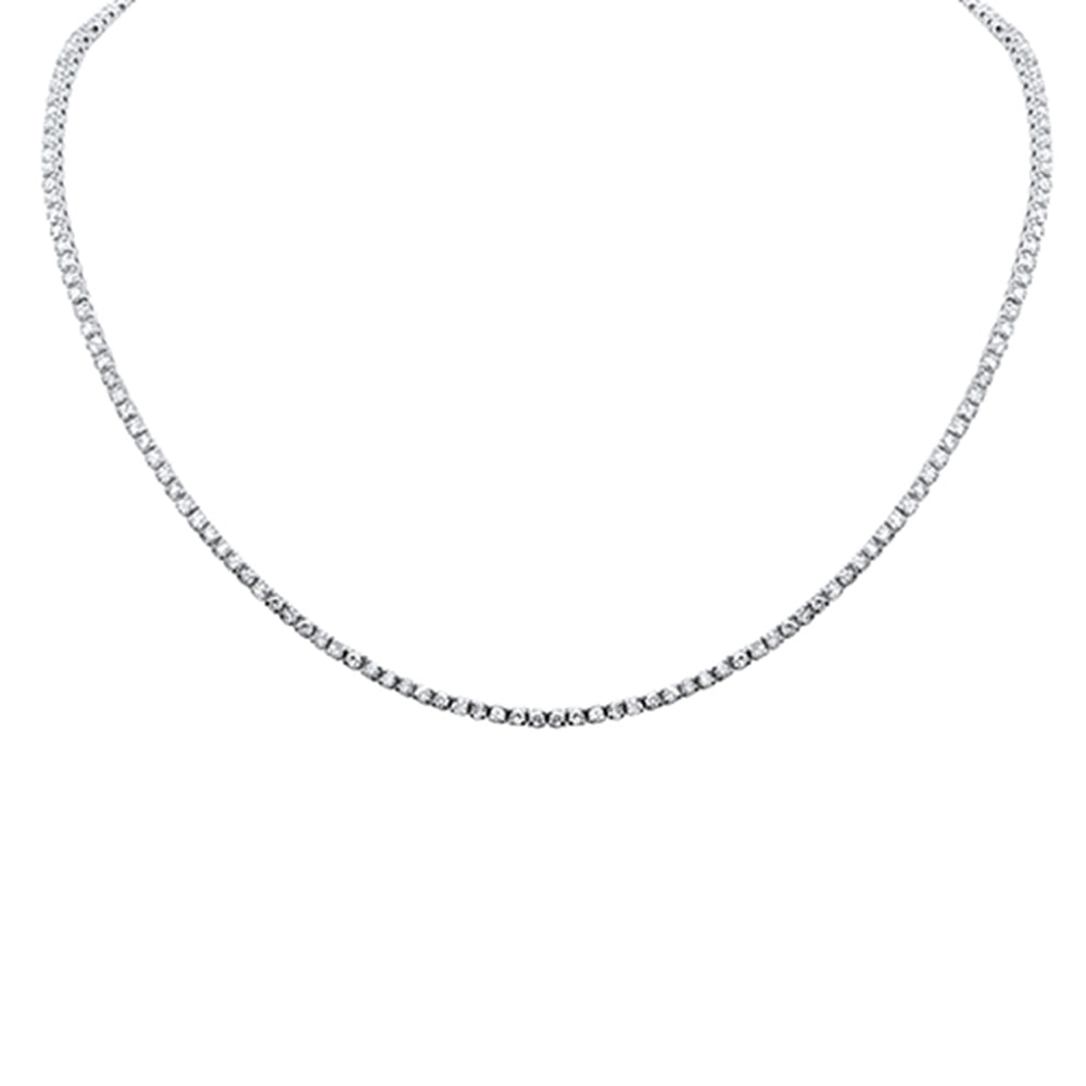 SPECIAL! 4.63ct G SI 14K White Gold Round Diamond Tennis Necklace 14.5" Long