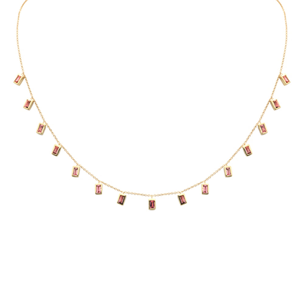 GEMSTONE   CLOSEOUT!   1.79ct G SI 14K Yellow Gold Pink Tourmaline Necklace 16+2" Ext