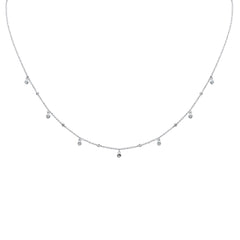 SPECIAL! .16ct G SI 14K White Gold Aquamarine Gemstone Necklace 16+2" Ext