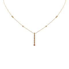 SPECIAL!.20ct G SI 14K Yellow Gold Pink Sapphire Drop Necklace 16+2" Ext