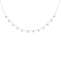 SPECIAL! .66ct G SI 14K White Gold Aquamarine Gemstone Necklace 16+2" Ext