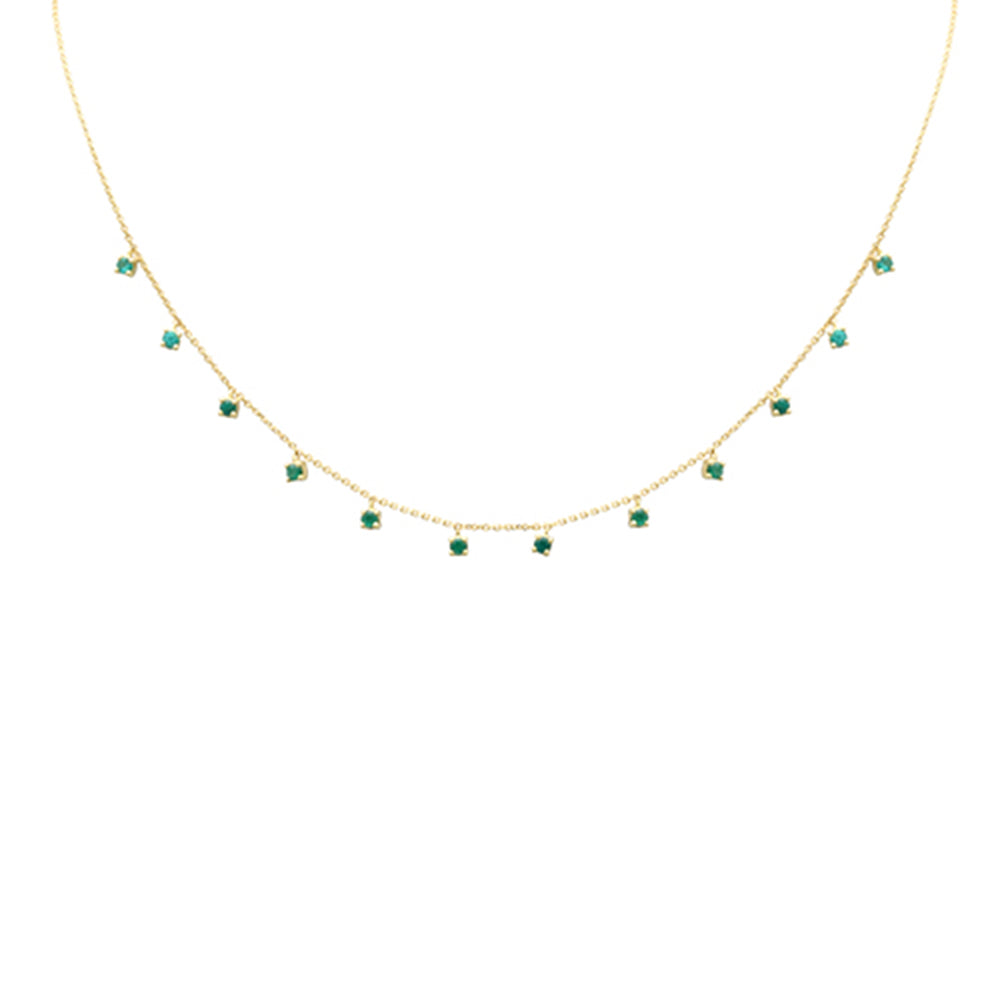 GEMSTONE  CLOSEOUT! .66ct G SI 14K Yellow Gold Emerald Gemstone 18" Ext