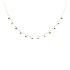 GEMSTONE  CLOSEOUT! .66ct G SI 14K Yellow Gold Emerald Gemstone 18" Ext