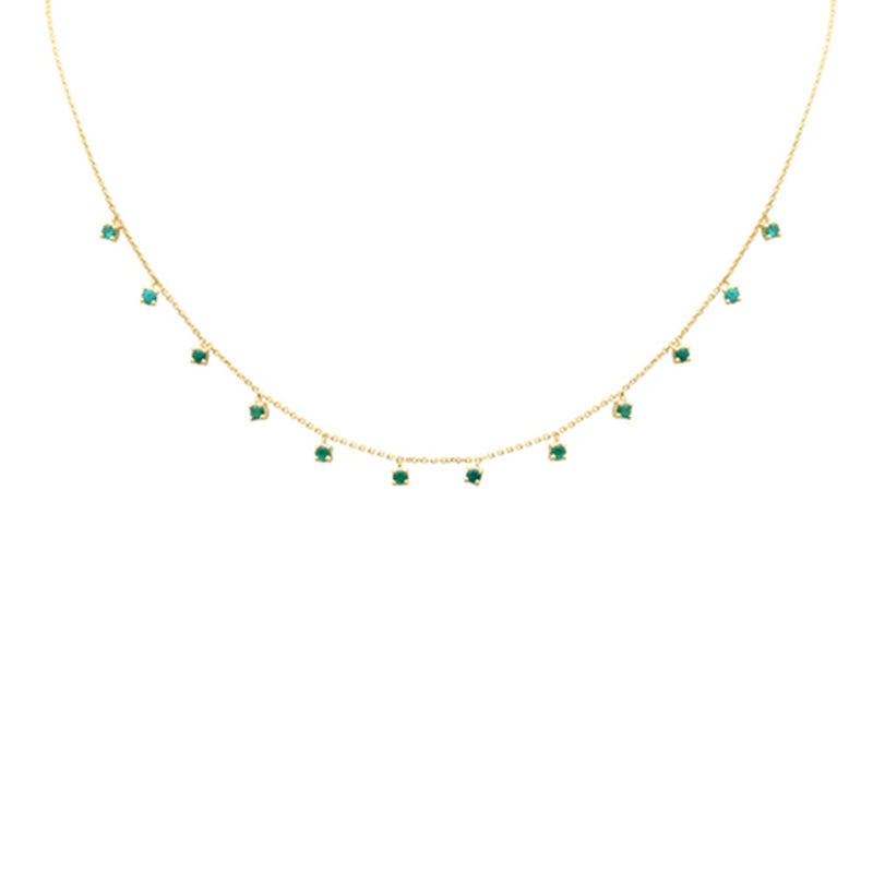 GEMSTONE  CLOSEOUT! .66ct G SI 14K Yellow Gold Emerald Gemstone 18" Ext