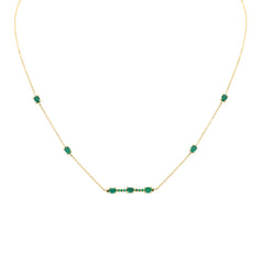 SPECIAL! 1.02ct G SI 14K Yellow Gold Emerald Bar Pendant Necklace 16+2" Ext
