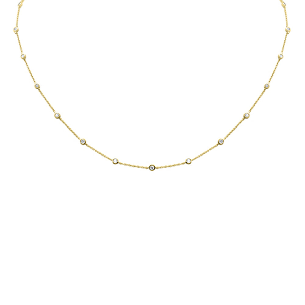 SPECIAL! .36ct G SI 14K Yellow Gold Diamond by Yard Pendant Necklace 16+2" Ext