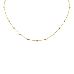 SPECIAL! .36ct G SI 14K Yellow Gold Diamond by Yard Pendant Necklace 16+2" Ext