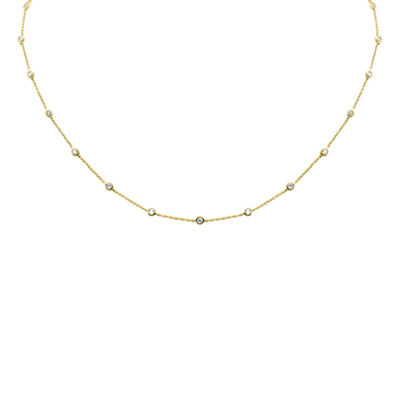 SPECIAL! .36ct G SI 14K Yellow Gold Diamond by Yard Pendant Necklace 16+2" Ext
