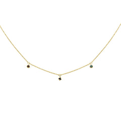 SPECIAL! .08ct G SI 14K Yellow Gold Multi Color Gemstone Necklace 16+2" Ext