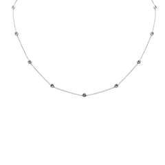DIAMOND CLOSEOUT!  .06ct G SI 14K White Gold Aquamarine Gemstone Necklace 16+2" Ext