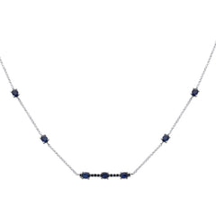 SPECIAL! 1.46ct G SI 14K White Gold Blue Sapphire Pendant Necklace 16+2" Ext