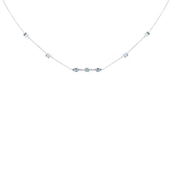 SPECIAL! 1.01ct G SI 14K White Gold Diamond & Aquamarine Pendant Necklace 16+2" Ext