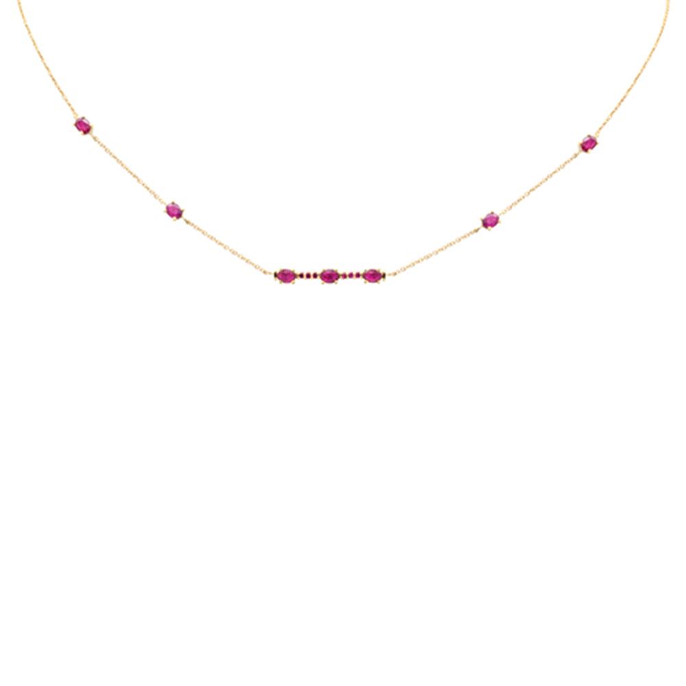 SPECIAL! 1.70ct G SI 14K Yellow Gold Ruby Gemstone Pendant Necklace 16+2" Ext
