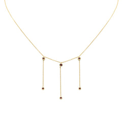 DIAMOND CLOSEOUT!  .21ct G SI 14K Yellow Gold Ruby Gemstone Dangling Necklace 16" Ext