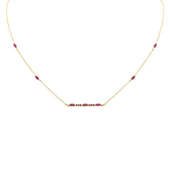 DIAMOND CLOSEOUT!  .76ct G SI 14K Yellow Gold Ruby Gemstone Pendant Necklace 14+2" Ext
