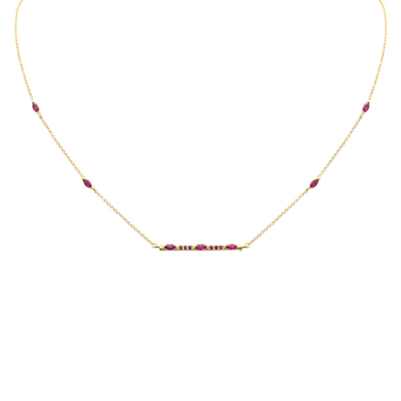 DIAMOND CLOSEOUT!  .76ct G SI 14K Yellow Gold Ruby Gemstone Pendant Necklace 14+2" Ext
