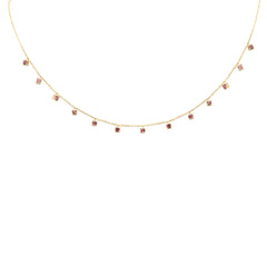 DIAMOND CLOSEOUT!  .61ct G SI 14K Yellow Gold Pink Tourmaline Gemstone Necklace 16+2" Ext