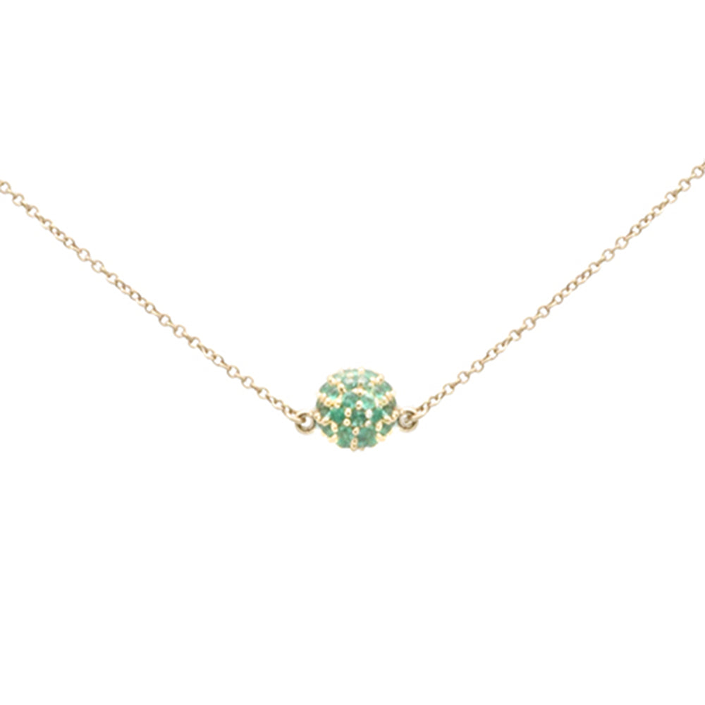 SPECIAL! .44ct G SI 14K Yellow Gold Round Emerald Pendant Necklace 16 + 2" Ext