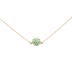 SPECIAL! .44ct G SI 14K Yellow Gold Round Emerald Pendant Necklace 16 + 2" Ext