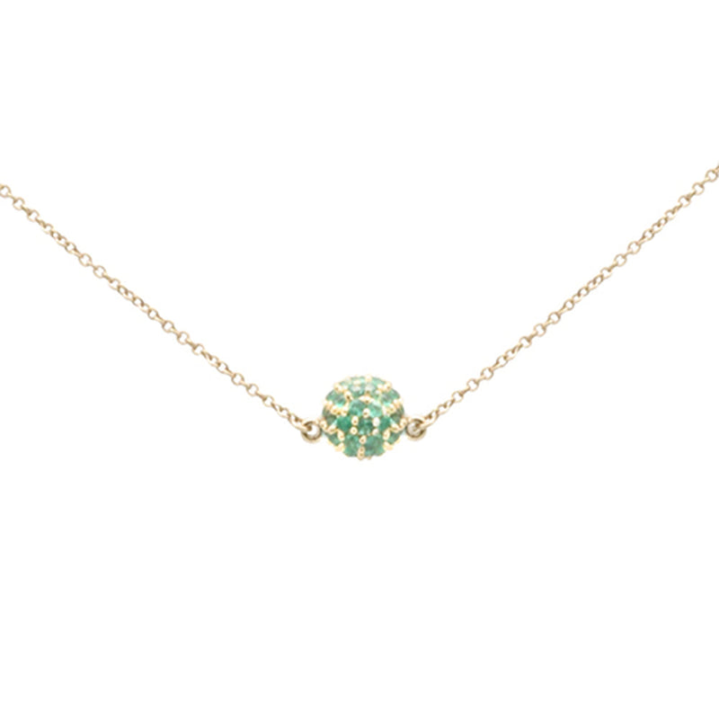 SPECIAL! .44ct G SI 14K Yellow Gold Round Emerald Pendant Necklace 16 + 2" Ext